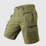 Max | Herren Reißverschluss Tasche Utility-Style Cargo-Shorts – Grün