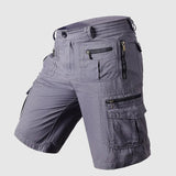 Max | Herren Reißverschluss Tasche Utility-Style Cargo-Shorts – Grau