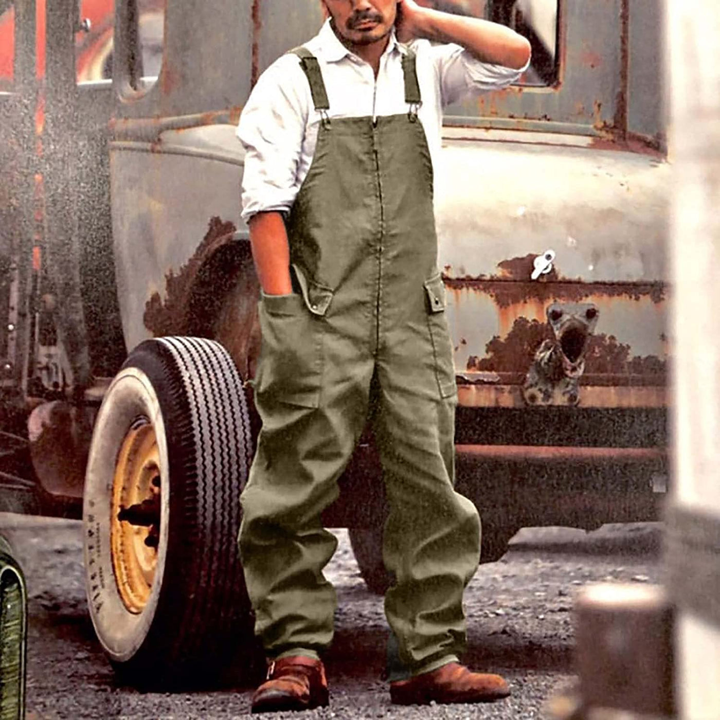 Vintage Arbeitsoverall Für Herren | Fronttasche
