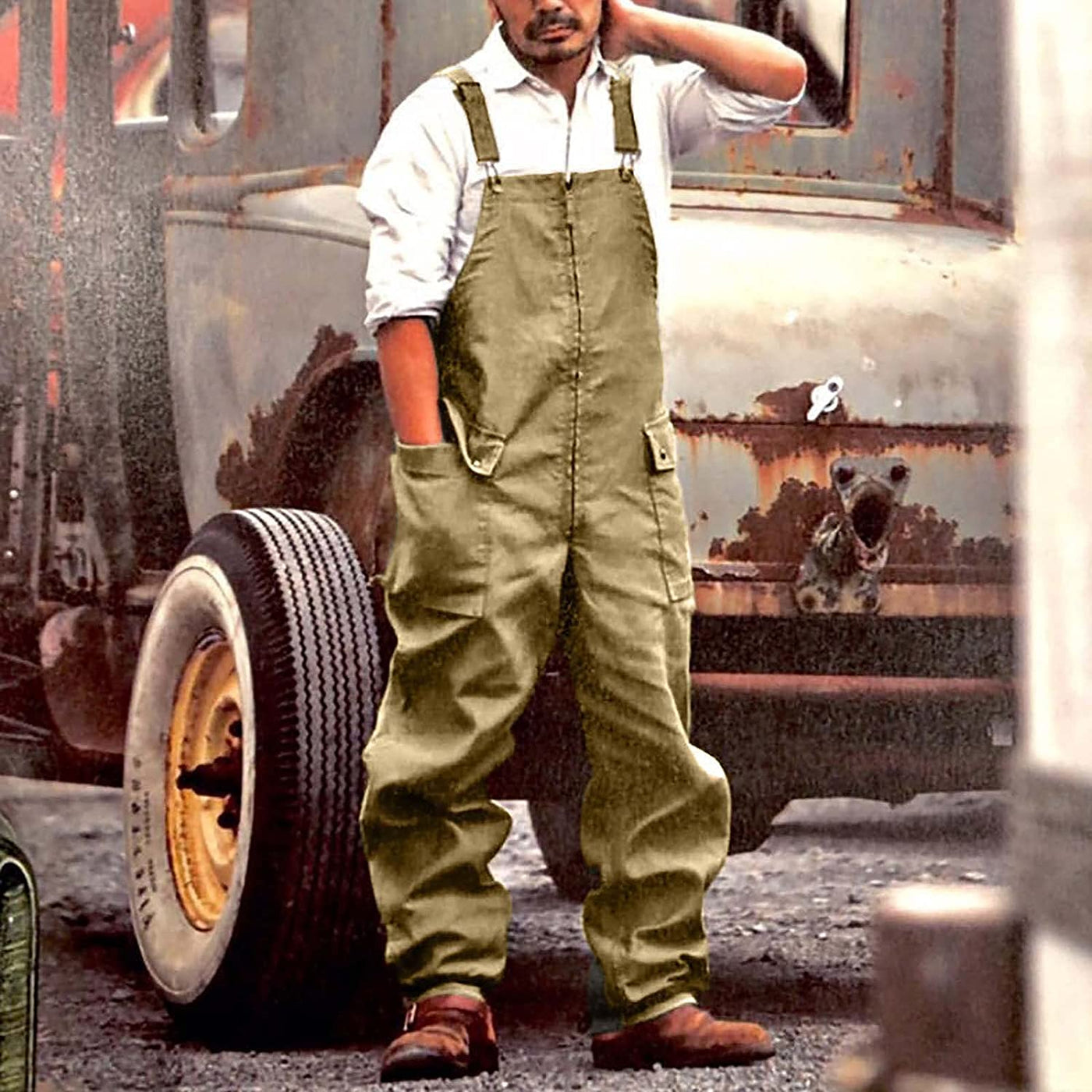 Vintage Arbeitsoverall Für Herren | Fronttasche