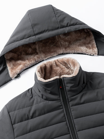 Daunenjacke für Herren – mit Fleece gefüttert – mit Kapuze – Winterjacke – Wintermäntel und -jacken für Herren