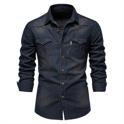 Denim Shirt | Button-Up | Collared | Langarmhemd | Herrenhemd