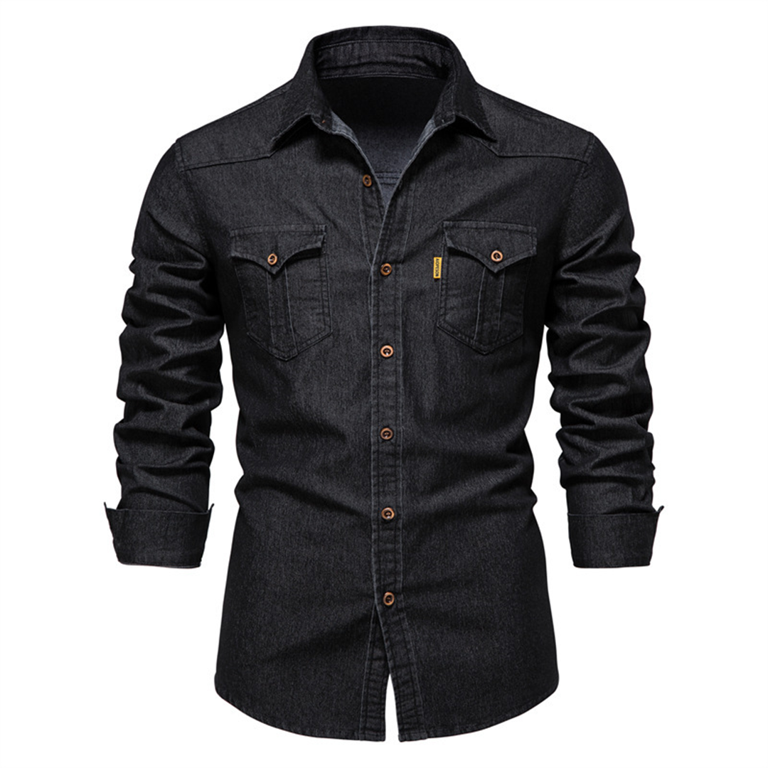 Denim Shirt | Button-Up | Collared | Langarmhemd | Herrenhemd