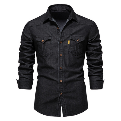 Denim Shirt | Button-Up | Collared | Langarmhemd | Herrenhemd