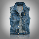 Denim Weste Herren | Ärmellos & markanter Streetwear-Look – Blau