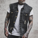 Denim Weste Herren | Ärmellos & markanter Streetwear-Look – Schwarz