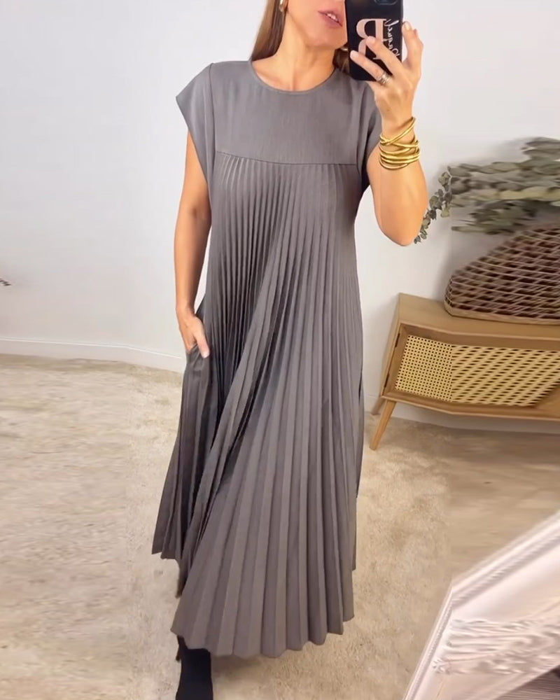 Fabrina - Langes Plissiertes Kleid für Frauen