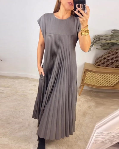 Fabrina - Langes Plissiertes Kleid für Frauen
