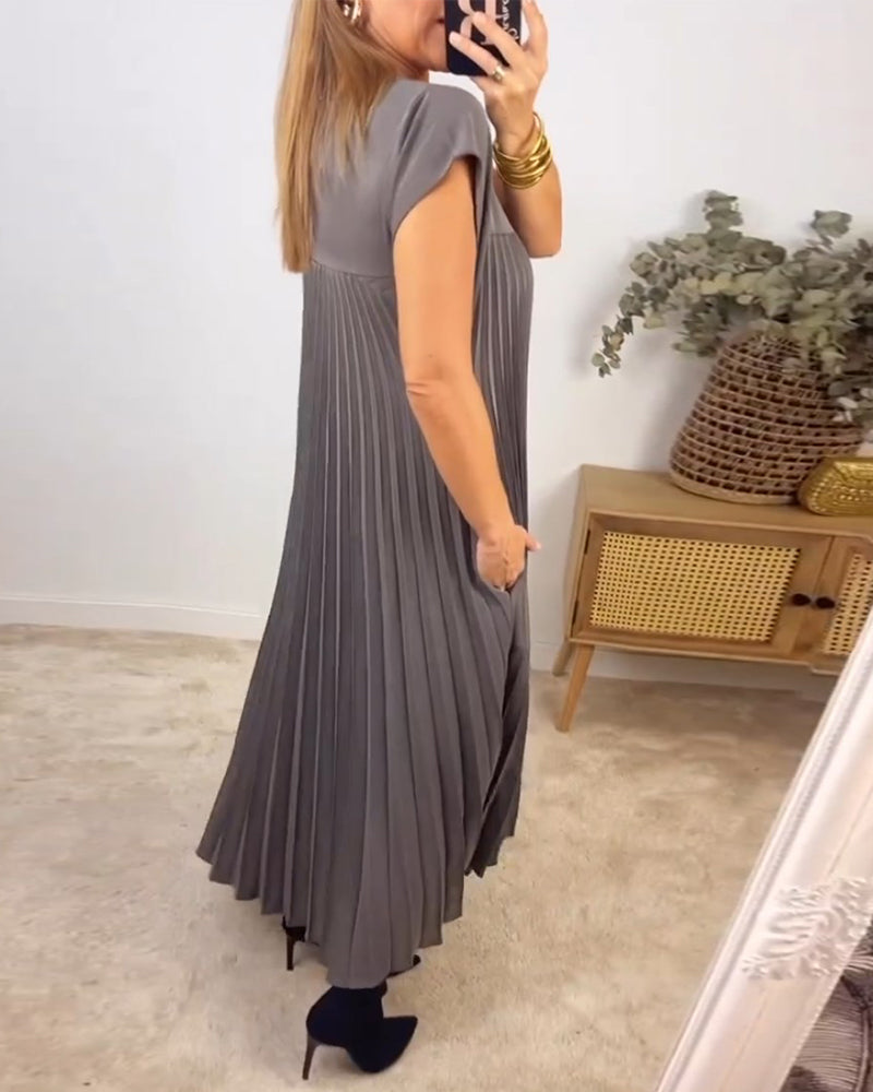 Fabrina - Langes Plissiertes Kleid für Frauen