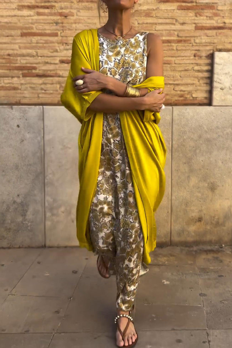 VALE | Elegant Maxi Dress + Matching Cardigan – FREE Included