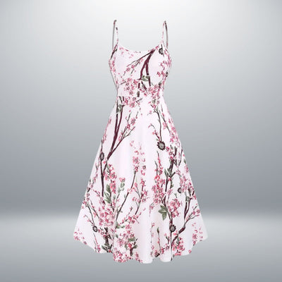 Doris – Geblümtes Midikleid mit Doppelreihe