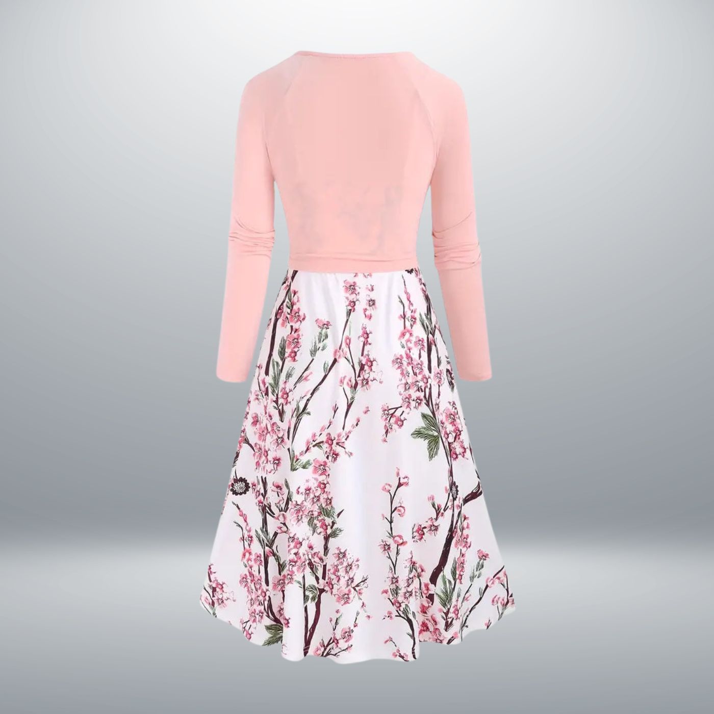 Doris – Geblümtes Midikleid mit Doppelreihe