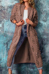 Laura | Eleganter Und Langer Strickjacke Im Trench-Stil – Braun