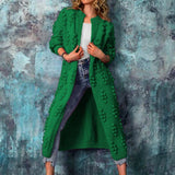 Laura | Eleganter Und Langer Strickjacke Im Trench-Stil – Grün