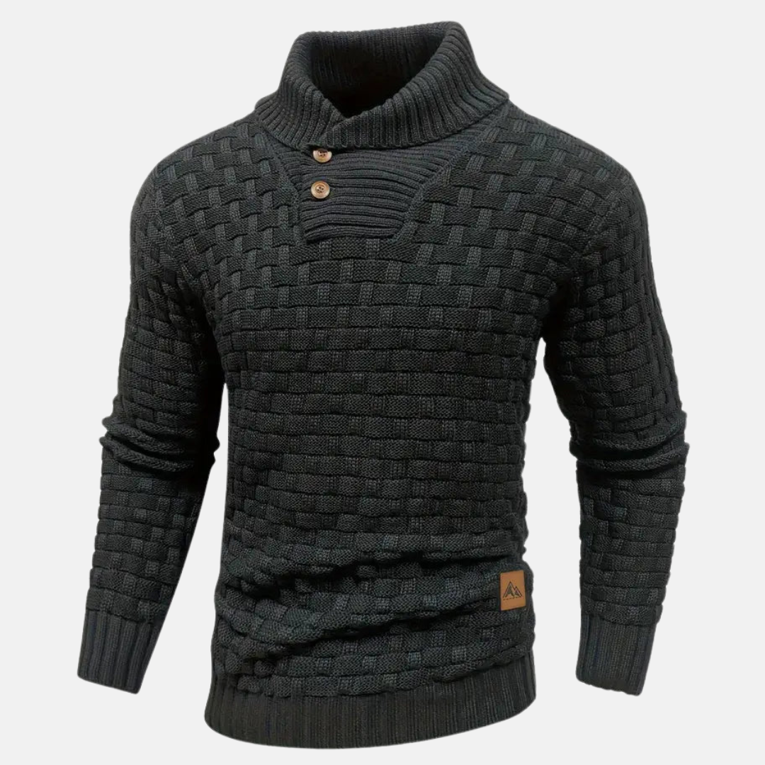 Pullover Herren Strick Mit Knopfkragen | Struktur Design