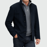 Aberley - Weiche Jacke mit Knopfleiste – Marineblau