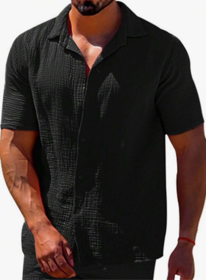 Moderne Leinen Herren Hemd