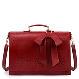 Bernadette – Schleifen-Satchel Handtasche – Scharlach