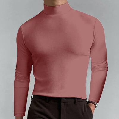 Herren Slim-Fit Rollkragenpullover mit langen Ärmeln