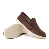 Loafers Herren | Minimalistischer Wildleder-Slipper im Luxury-Stil – Dunkelbraun