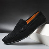 Loafers Herren | Klassischer Penny Loafer im Wildleder-Look – Schwarz