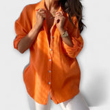 Tabea | Elegante Damenbluse mit sanftem Fall – Orange