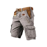 Jeroox | Kurze Herrenhose mit Cargo-Taschen – Grau