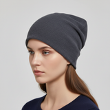 Slouchy Beanie mit weichem Komfort in Einheitsgröße – Dunkelgrau
