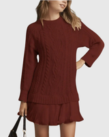Christine | Elegant Und Stilvoller Strickpullover Für Damen – Dunkelrot