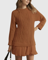 Christine | Elegant Und Stilvoller Strickpullover Für Damen – Karamellbraun