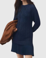 Christine | Elegant Und Stilvoller Strickpullover Für Damen – Dunkelblau