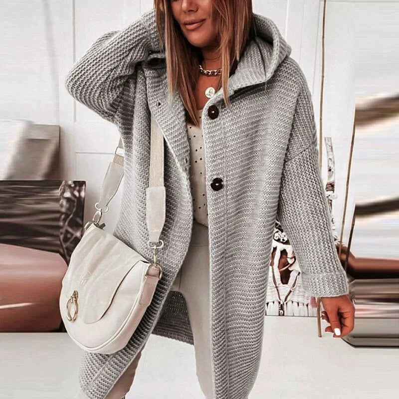 Elegante Strickjacke mit Kapuze für stilvolle Looks