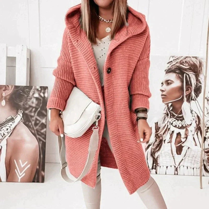 Elegante Strickjacke mit Kapuze für stilvolle Looks