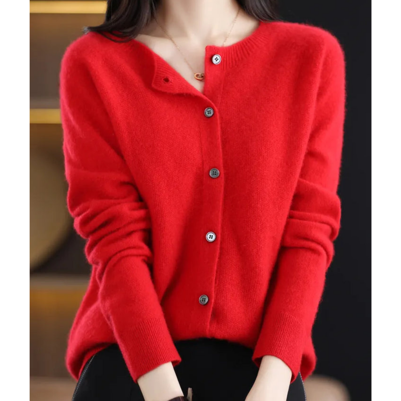 Elegante Strickjacke mit Rundhalsausschnitt für jeden Anlass