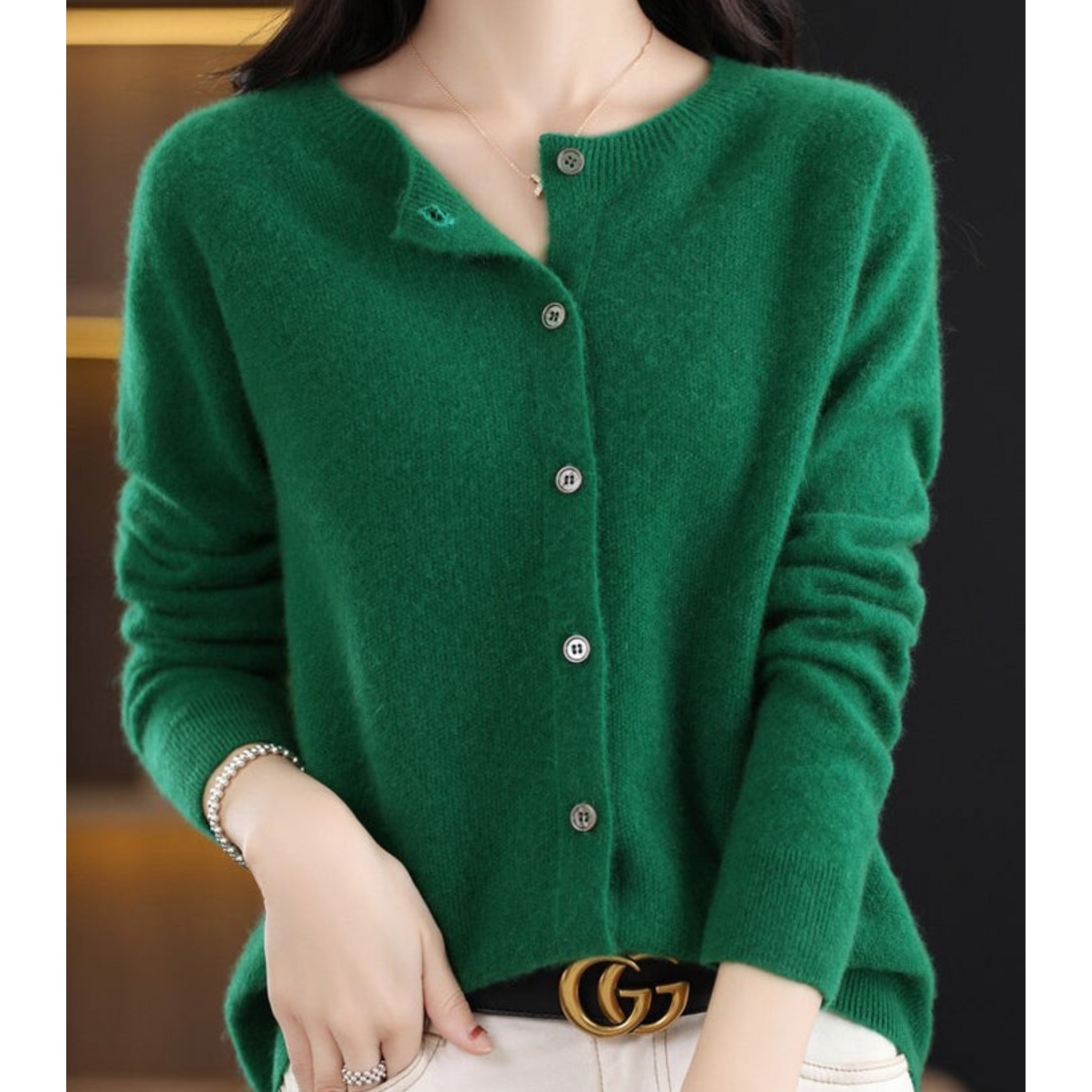 Elegante Strickjacke mit Rundhalsausschnitt für jeden Anlass