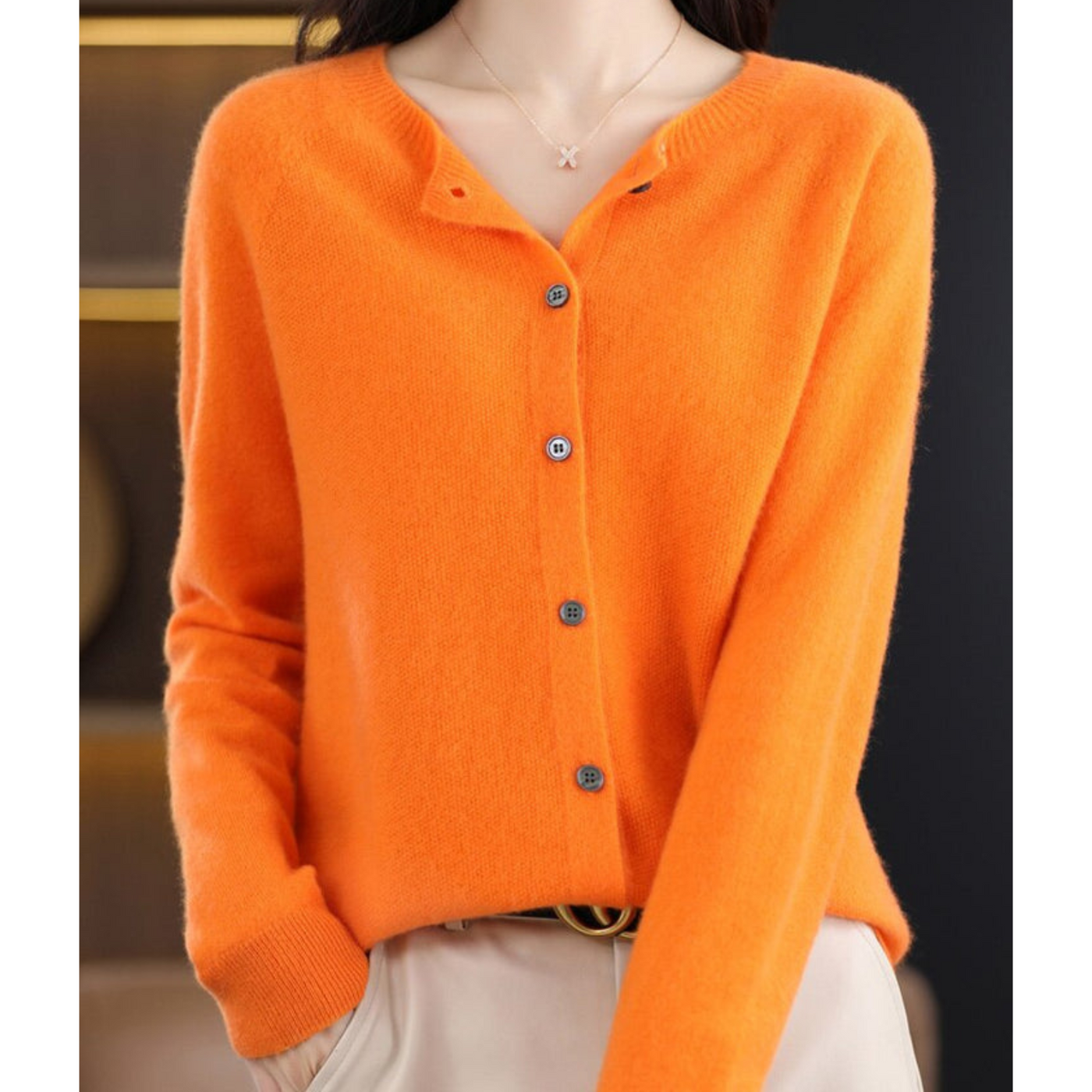 Elegante Strickjacke mit Rundhalsausschnitt für jeden Anlass