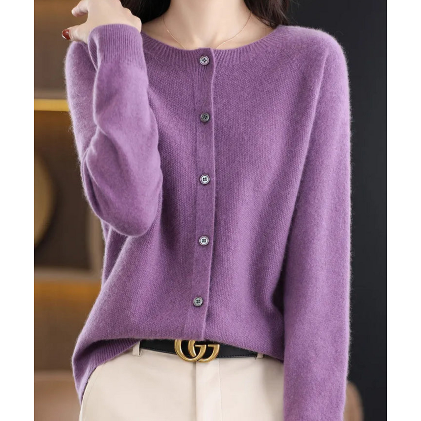 Elegante Strickjacke mit Rundhalsausschnitt für jeden Anlass