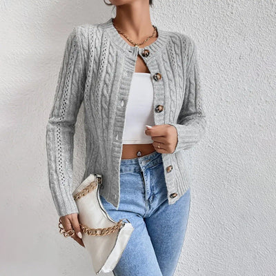 Elegante Strickjacke mit Weichem Kabelmuster