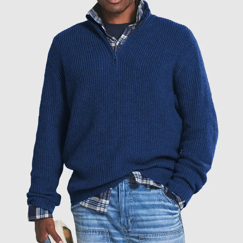 Eleganter Halbzip-Jumper mit Stehkragen für Stil