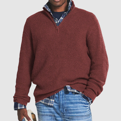 Eleganter Kaschmir-Pullover mit Reißverschluss