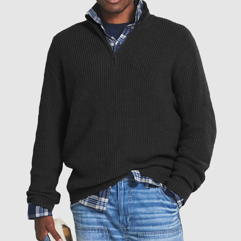 Eleganter Kaschmir-Pullover mit Reißverschluss