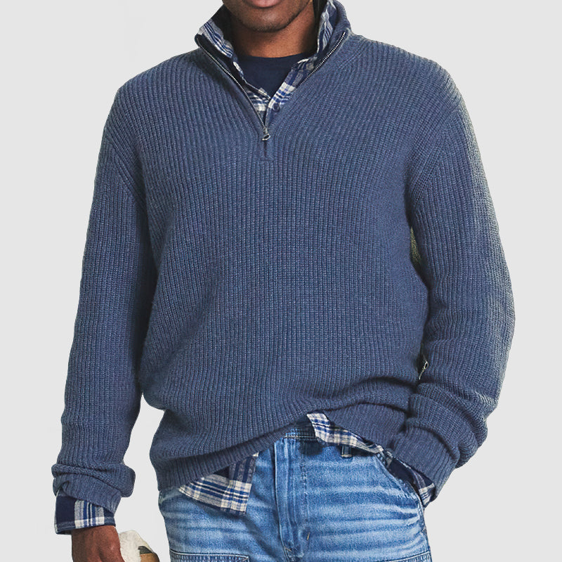 Eleganter Kaschmir-Pullover mit Reißverschluss