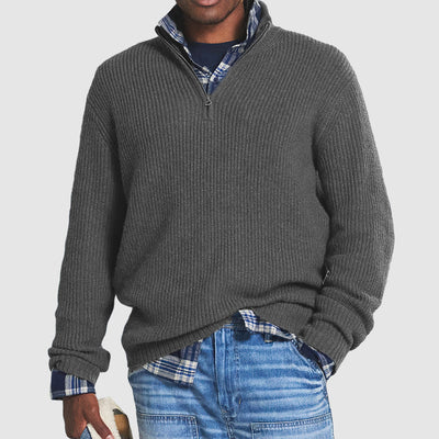Eleganter Kaschmir-Pullover mit Reißverschluss