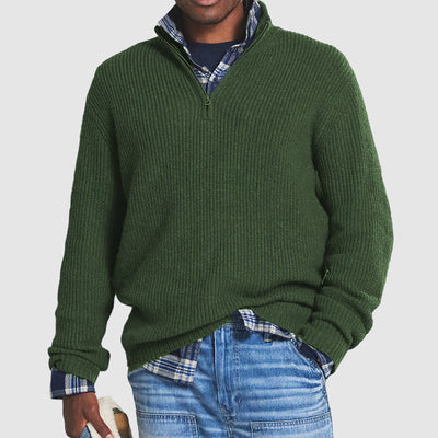 Eleganter Kaschmir-Pullover mit Reißverschluss
