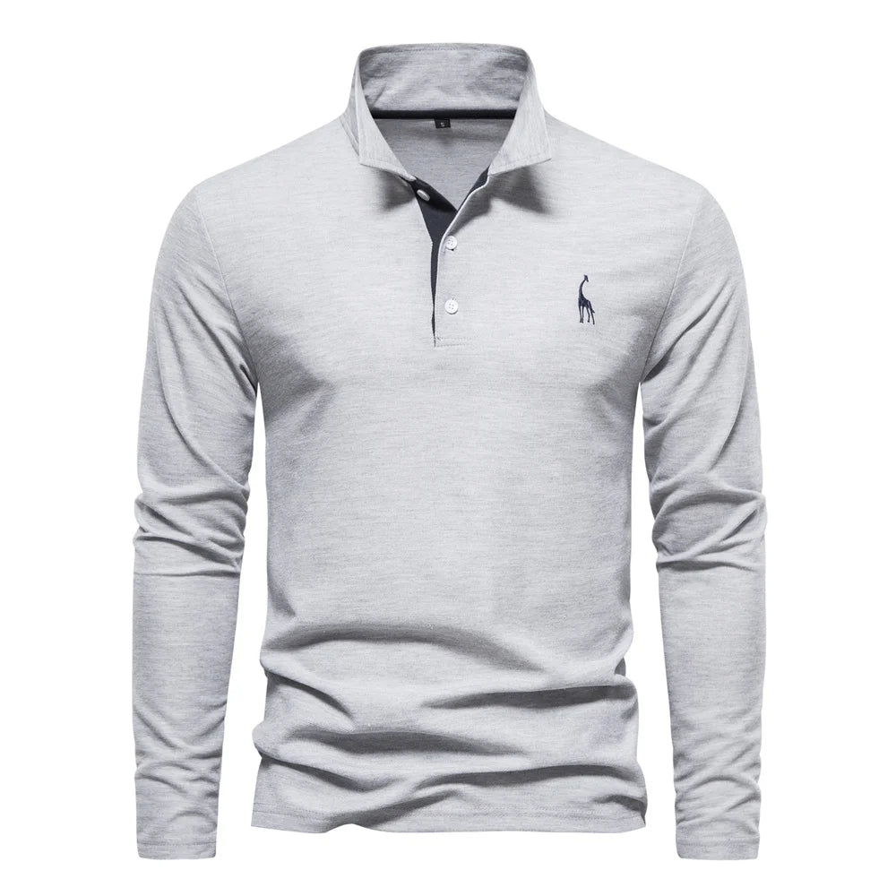 Eleganter Langarm-Polo mit Knopfdesign