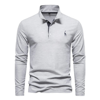 Eleganter Langarm-Polo mit Knopfdesign