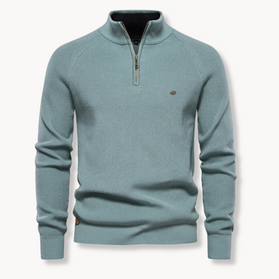 Eleganter Pullover mit Stehkragen und Zip