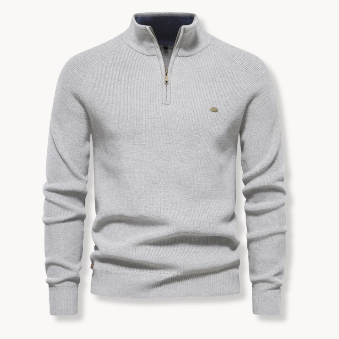 Eleganter Pullover mit Stehkragen und Zip