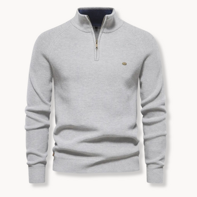 Eleganter Pullover mit Stehkragen und Zip