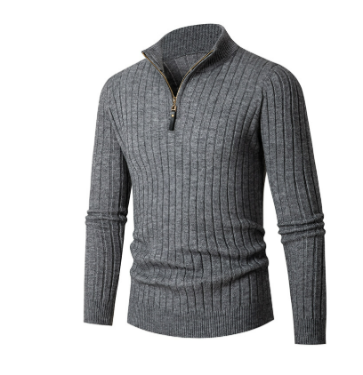 Eleganter Strickpullover mit Halbreißverschluss für Stil